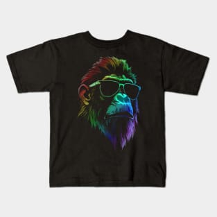 Baboon Sunglasses Vibrant Colors Kids T-Shirt